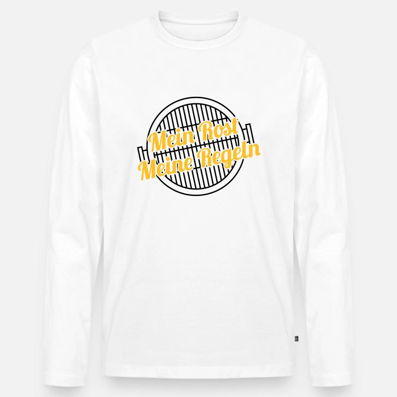 Mein Rost / Meine Regeln - Männer Premium Bio Langarmshirt - Weiß