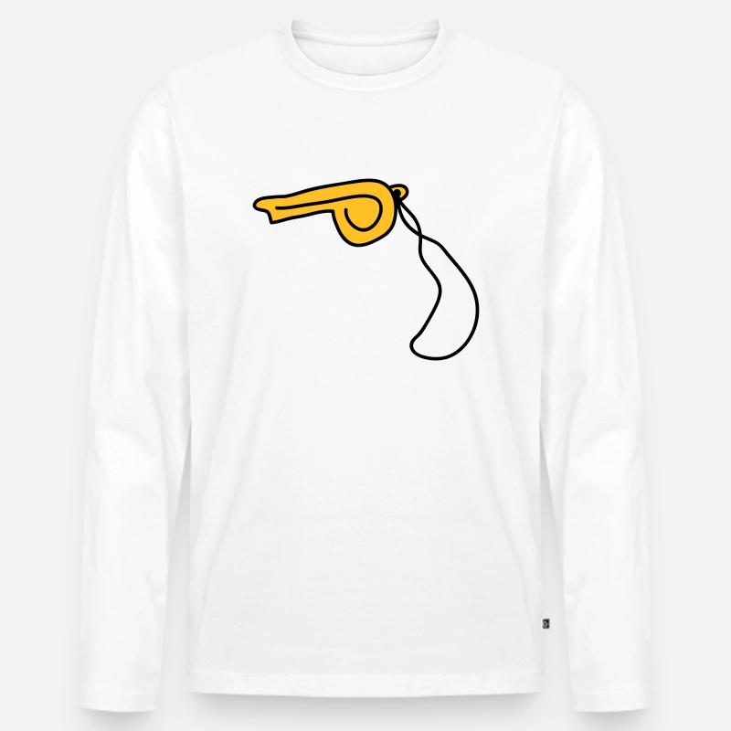 pfeife_2c - Männer Premium Bio Langarmshirt - Weiß