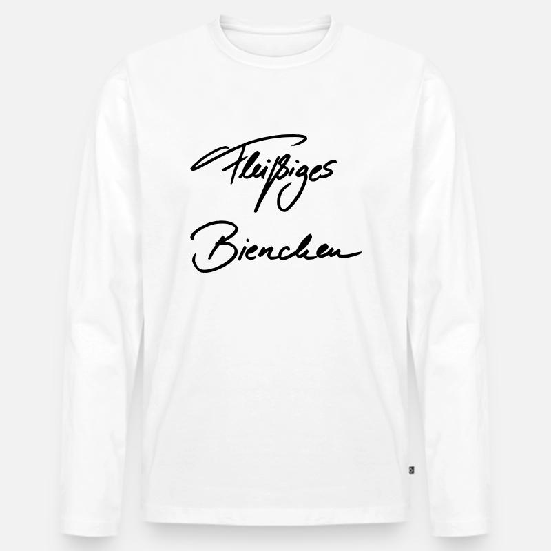 Fleißiges-Bienchen - Männer Premium Bio Langarmshirt - Weiß