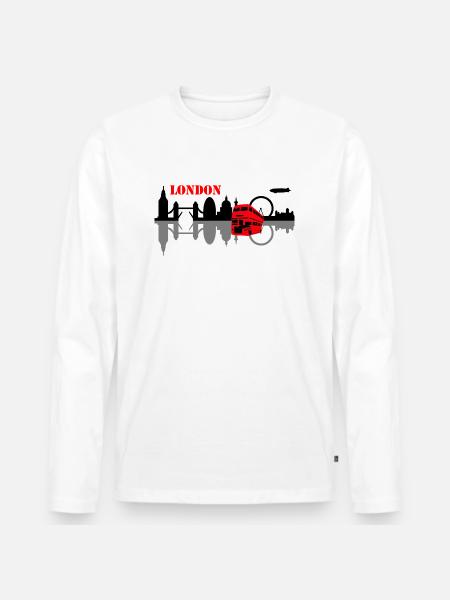 london skyline - Men's Premium Organic Long Sleeve Shirt - white