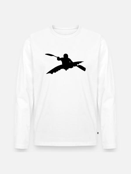 Kanu - Kajak - Männer Premium Bio Langarmshirt - Weiß