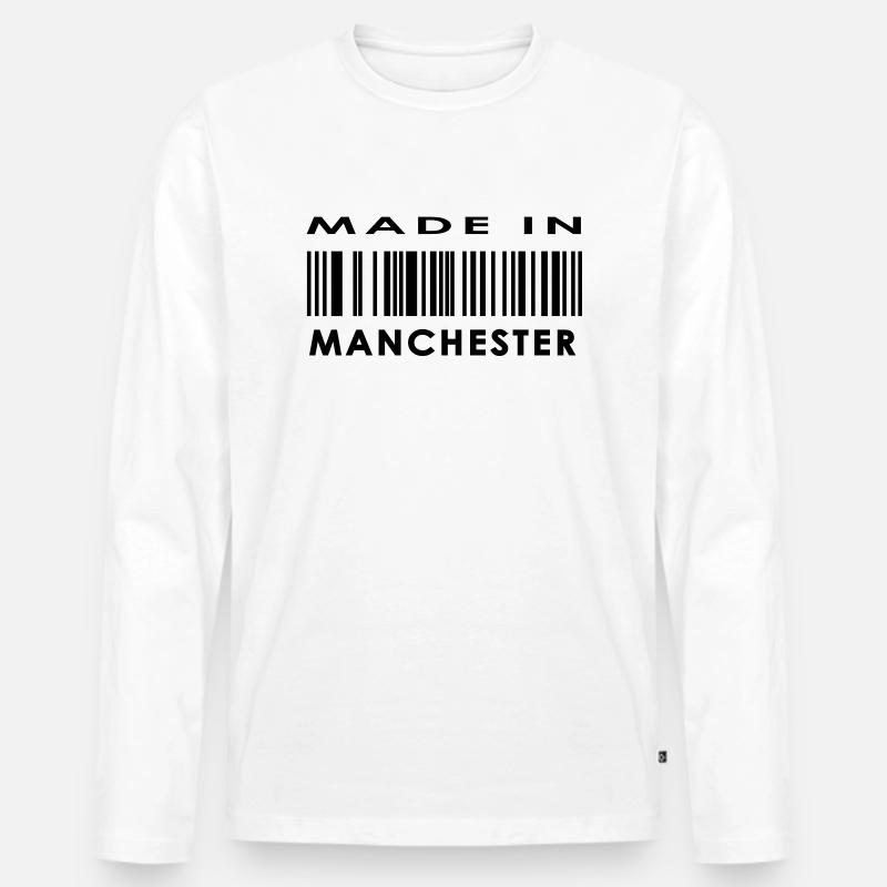 Made in Manchester - Männer Premium Bio Langarmshirt - Weiß