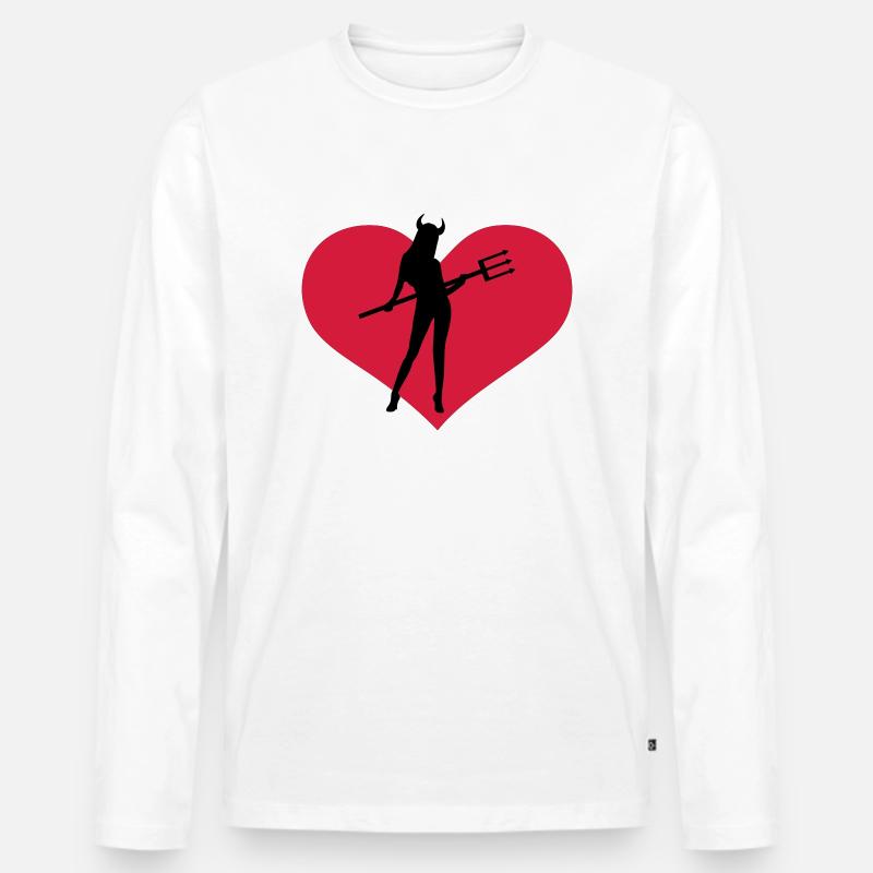 she_devil - Männer Premium Bio Langarmshirt - Weiß