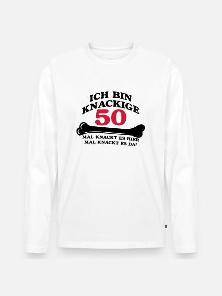 Birthday - I'm 50 Crunchy - Men's Premium Organic Long Sleeve Shirt - white