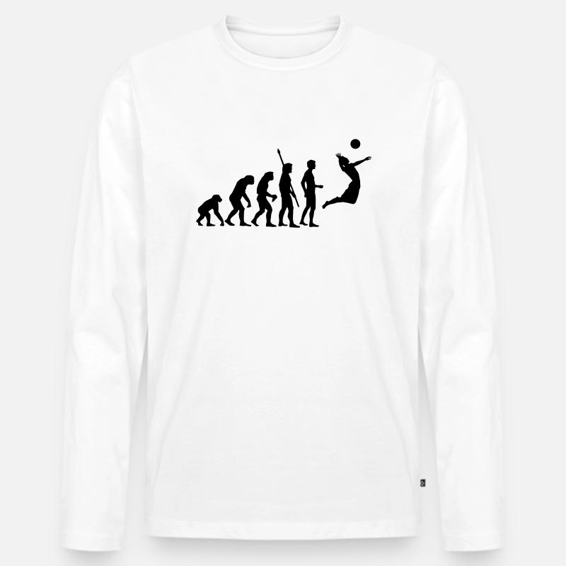 evolution_volleyball - Männer Premium Bio Langarmshirt - Weiß