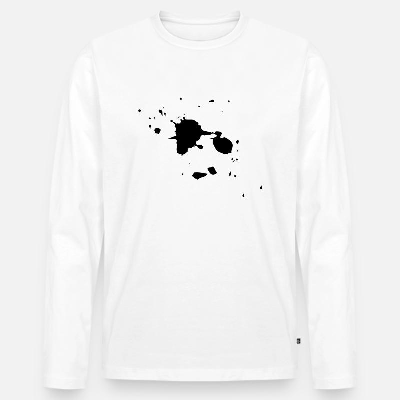 Klecks - Männer Premium Bio Langarmshirt - Weiß