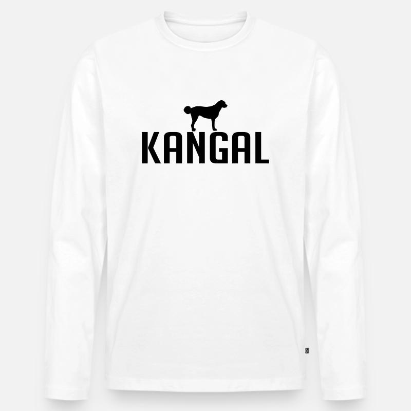 KANGAL Hunderasse - Männer Premium Bio Langarmshirt - Weiß