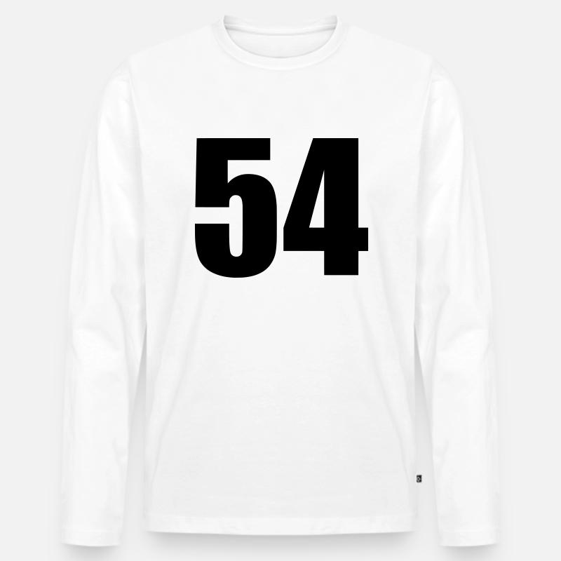 54 - Männer Premium Bio Langarmshirt - Weiß