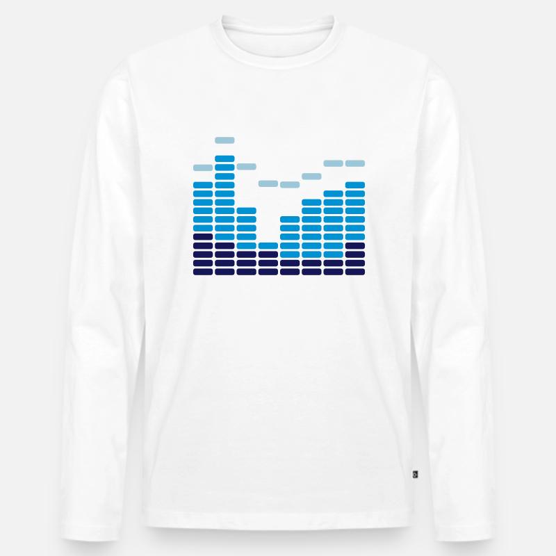 Equalizer blue - Männer Premium Bio Langarmshirt - Weiß