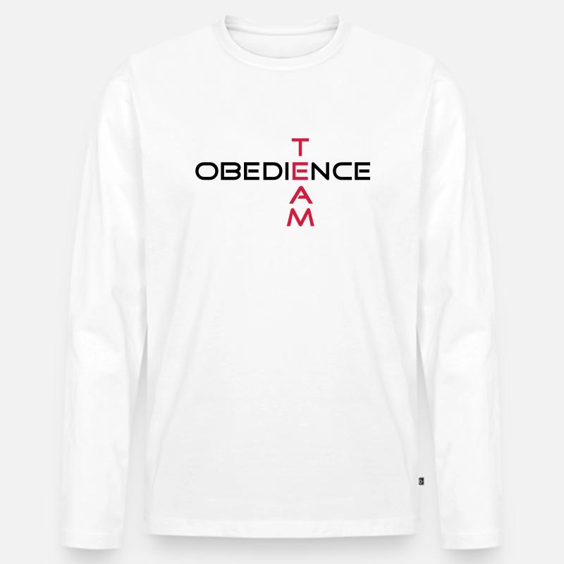 obedienceteam3 - Männer Premium Bio Langarmshirt - Weiß
