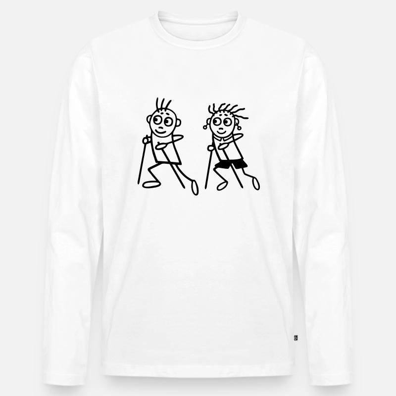 Wandern - Männer Premium Bio Langarmshirt - Weiß