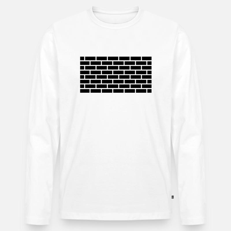 mauer_pr1 - Männer Premium Bio Langarmshirt - Weiß