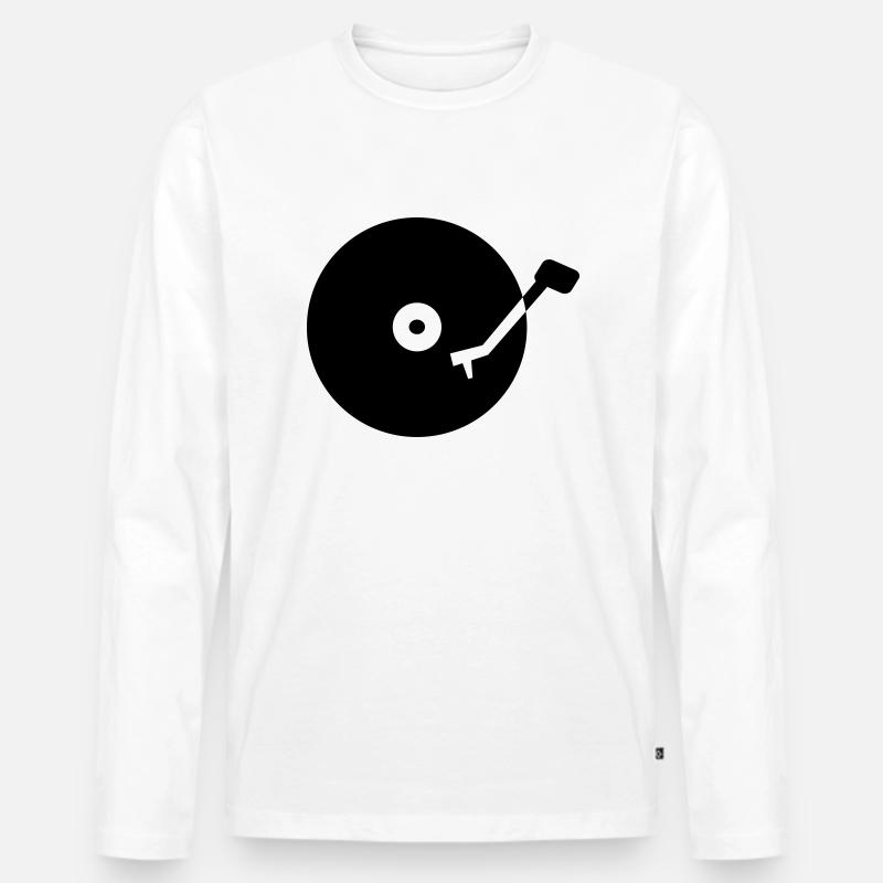 Turntable - Männer Premium Bio Langarmshirt - Weiß