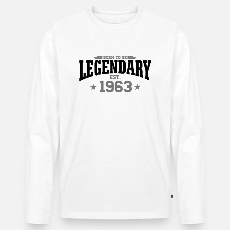 1963 v01 - Männer Premium Bio Langarmshirt - Weiß