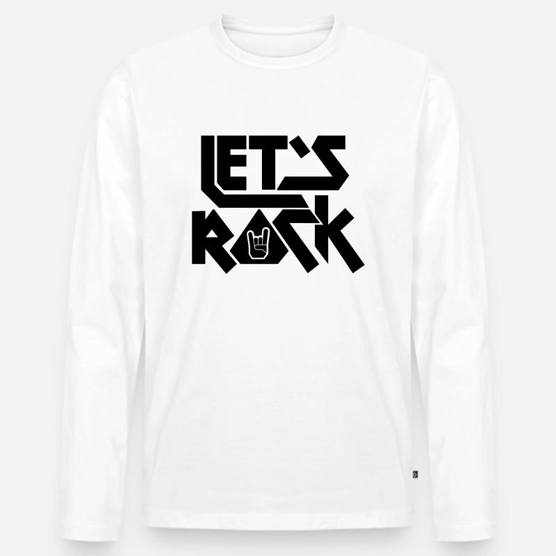 Let's Rock - Männer Premium Bio Langarmshirt - Weiß