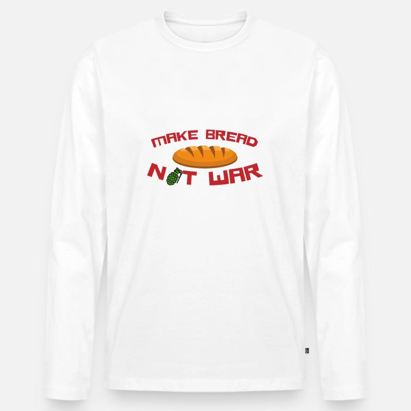 Brot nicht Krieg machen - Männer Premium Bio Langarmshirt - undefined