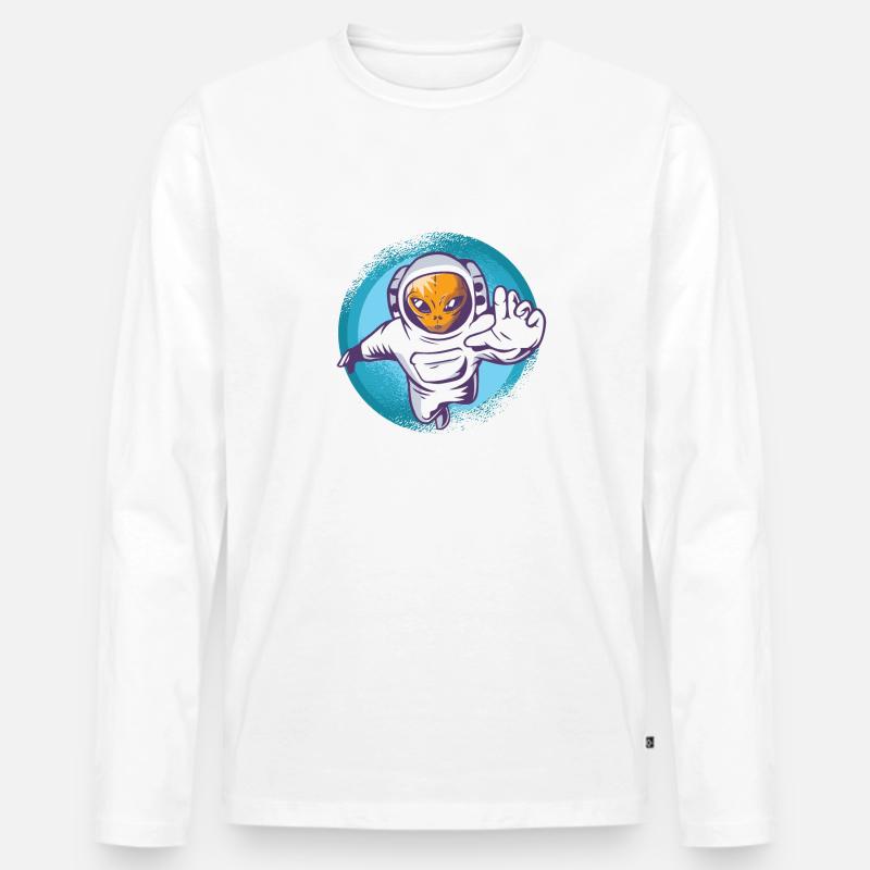 AlienAstronaut - Männer Premium Bio Langarmshirt - undefined