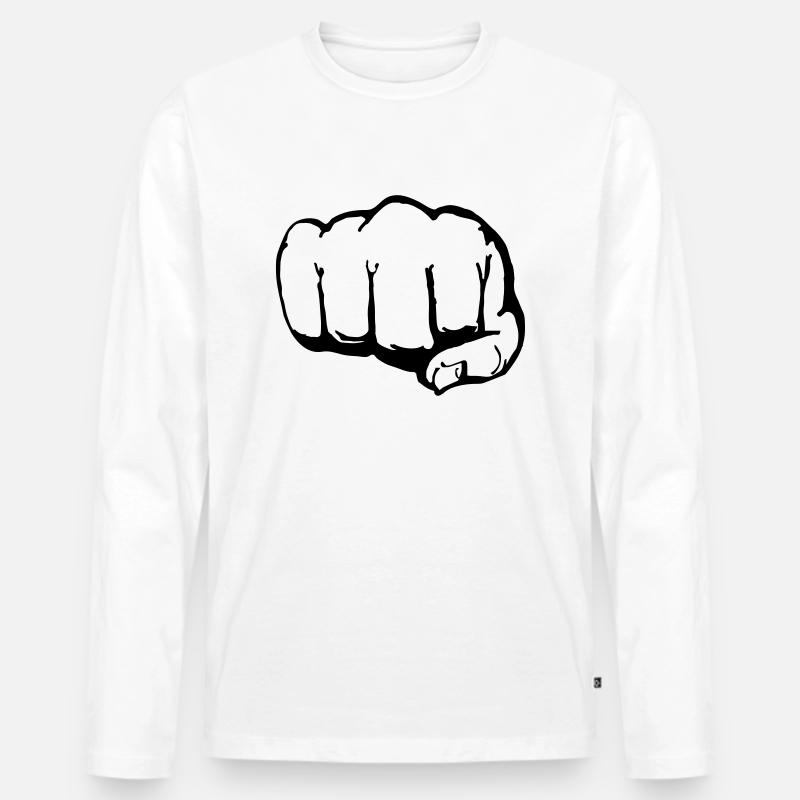 Faust (1c) - Männer Premium Bio Langarmshirt - Weiß