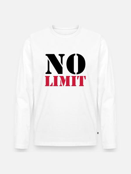 No Limit - Men's Premium Organic Long Sleeve Shirt - white