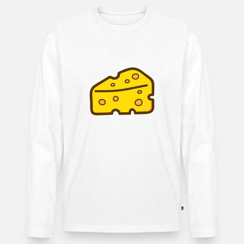 Alles Käse oder Cheese - Männer Premium Bio Langarmshirt - Weiß