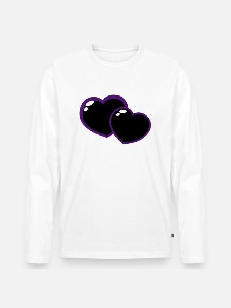 Heart - Men's Premium Organic Long Sleeve Shirt - white
