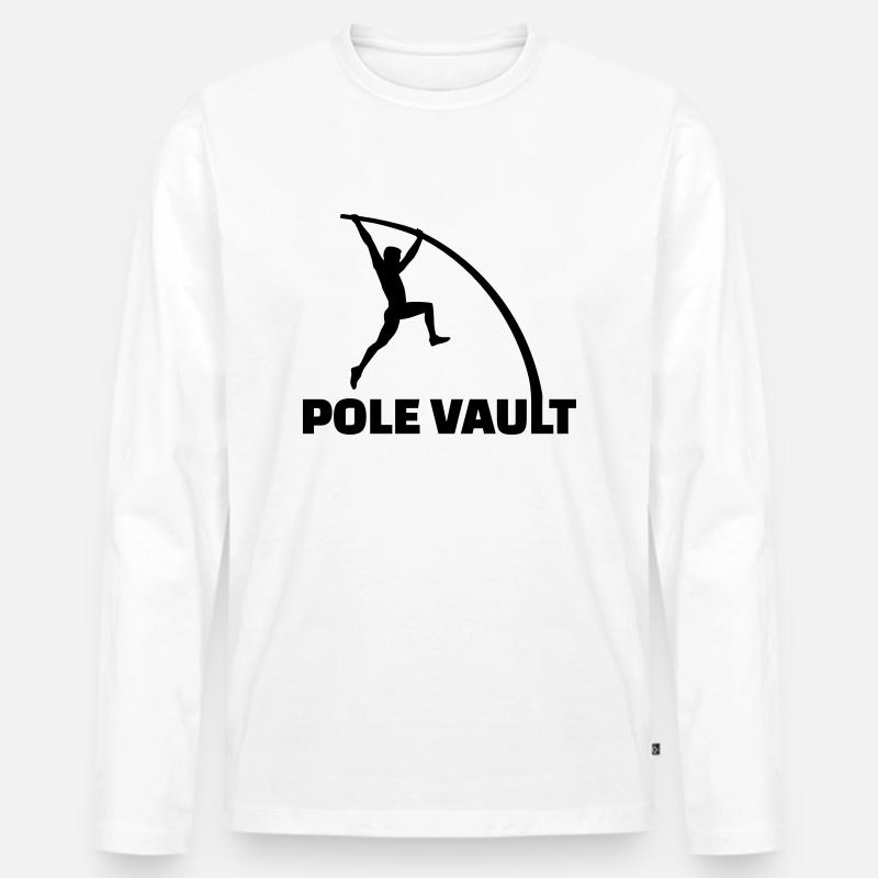 Stabhochsprung - Männer Premium Bio Langarmshirt - Weiß