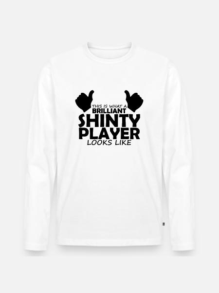 brilliant shinty player - Men's Premium Organic Long Sleeve Shirt - white