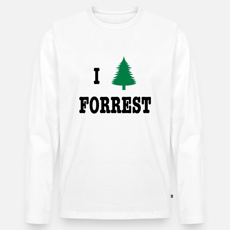 I heart Forrest - Männer Premium Bio Langarmshirt - Weiß