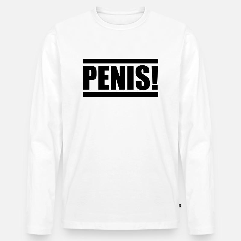 penis design - Männer Premium Bio Langarmshirt - Weiß