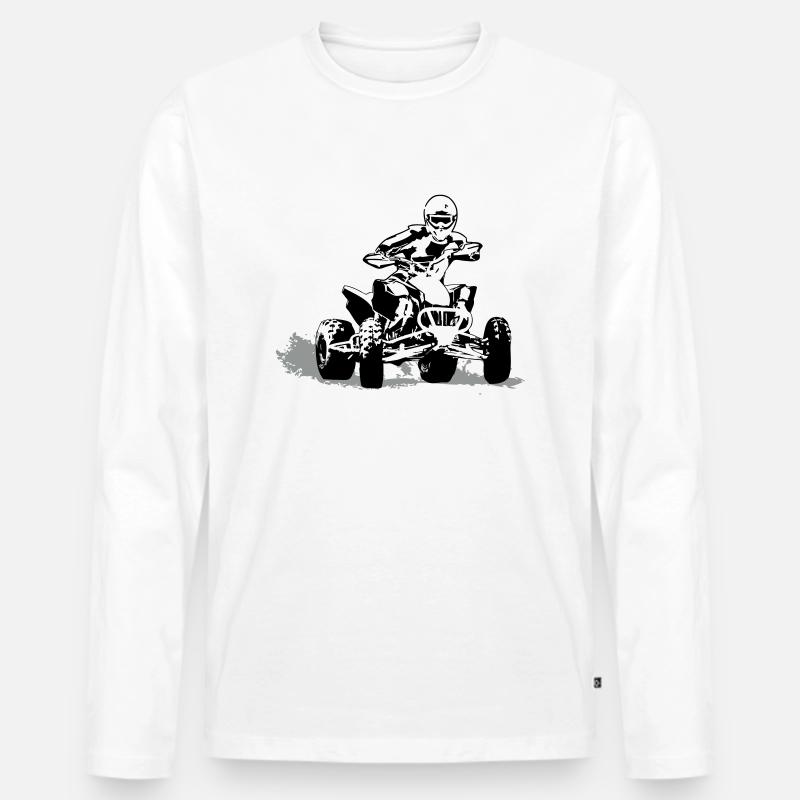Quad - Männer Premium Bio Langarmshirt - Weiß