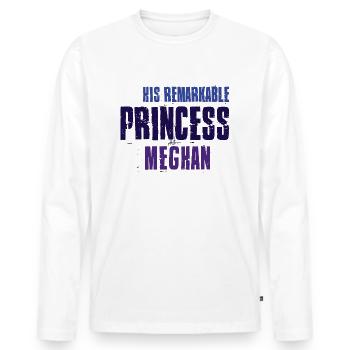 HT Royal Wedding Remarquable Princesse bleu - T-shirt manches longues Premium bio Homme - blanc - Devant - Nico (187cm)