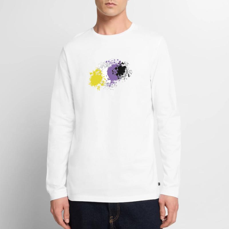 Non-binary pride blobs Men's Premium Organic Long Sleeve Shirt