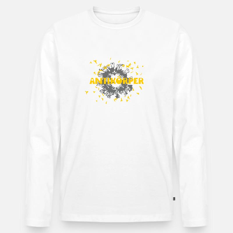 Antikörper - Männer Premium Bio Langarmshirt - Weiß