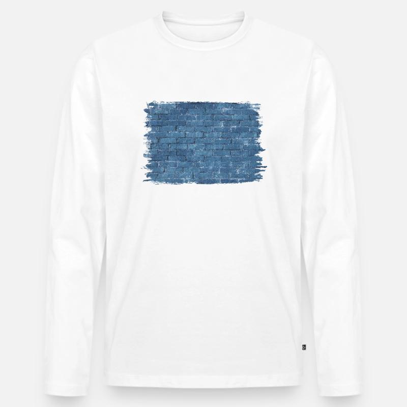 Die Mauer Muster - Ölmalerei - Männer Premium Bio Langarmshirt - Weiß