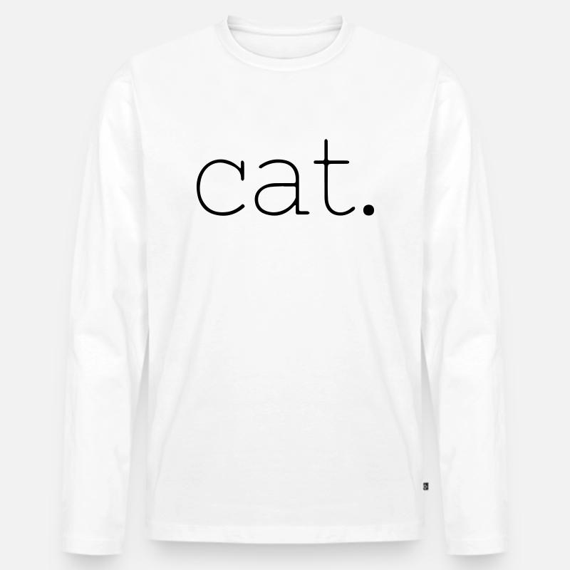 Katze - Männer Premium Bio Langarmshirt - Weiß