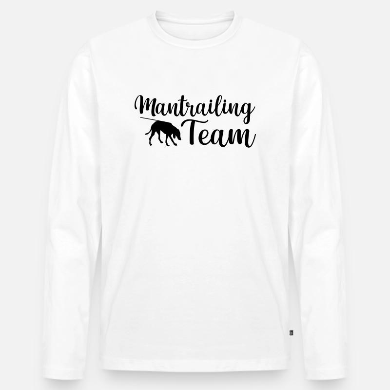 Mantrailing Team Hundesport - Männer Premium Bio Langarmshirt - Weiß
