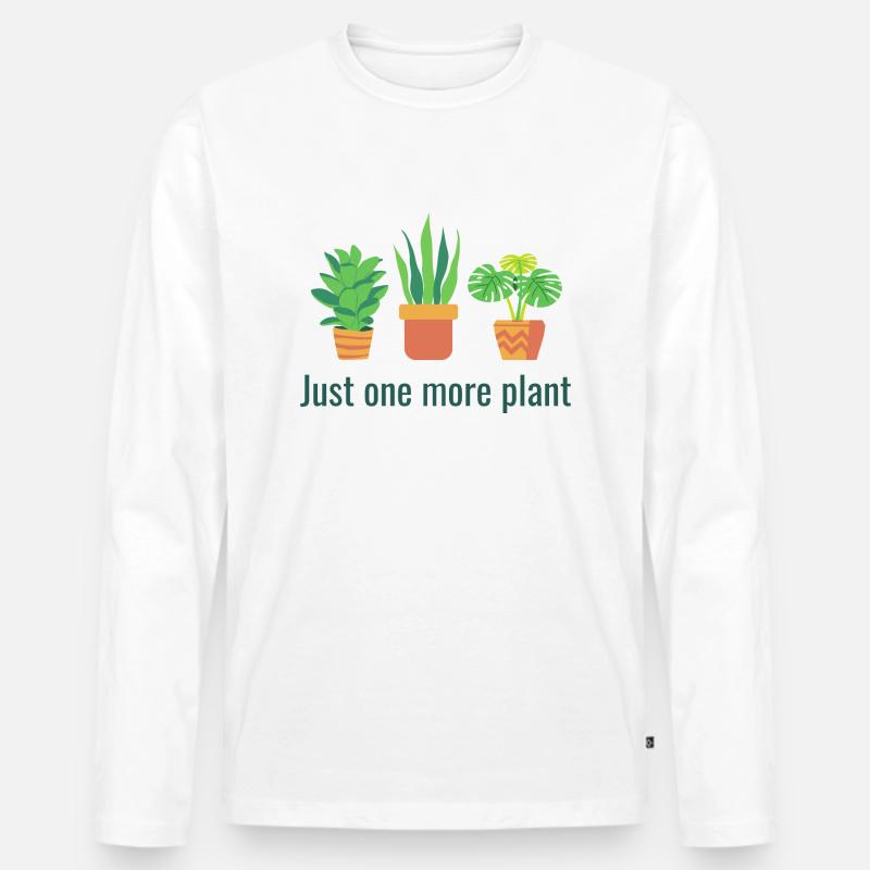 Nur noch eine Pflanze - Männer Premium Bio Langarmshirt - Weiß