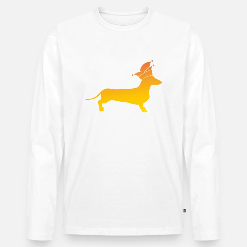 Dackel Alaaf - Männer Premium Bio Langarmshirt - Weiß