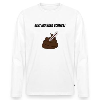 Kranker Scheiss - Männer Premium Bio Langarmshirt - Weiß - Vorne - Nico (187cm)