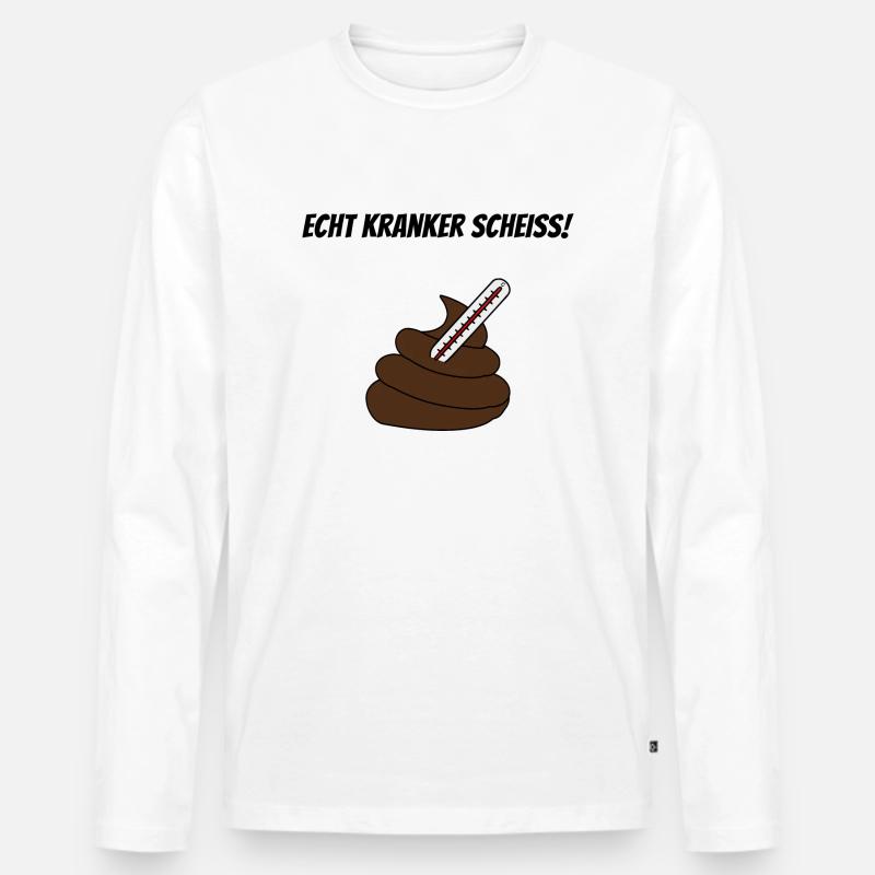 Kranker Scheiss - Männer Premium Bio Langarmshirt - Weiß