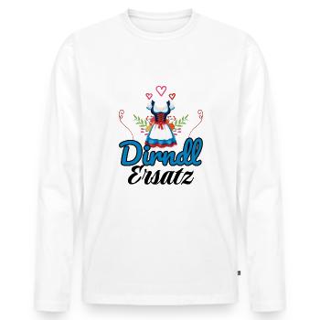 Dirndl Ersatz - Männer Premium Bio Langarmshirt - Weiß - Vorne - Nico (187cm)