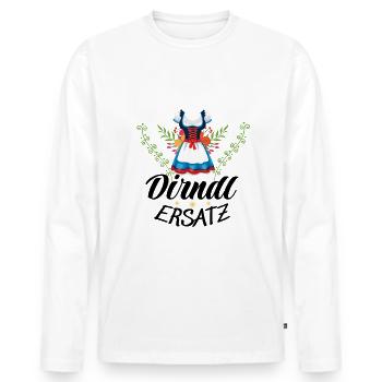Dirndl Ersatz - Männer Premium Bio Langarmshirt - Weiß - Vorne - Nico (187cm)