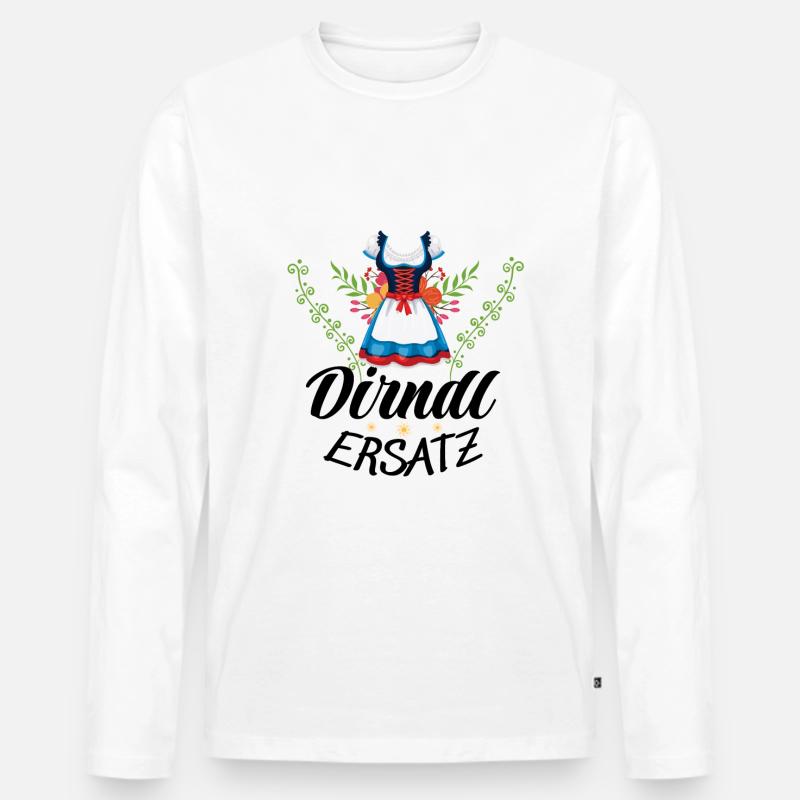 Dirndl Ersatz - Männer Premium Bio Langarmshirt - Weiß
