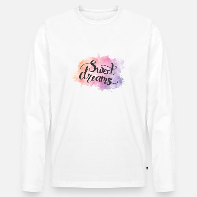Süße Träume - Männer Premium Bio Langarmshirt - Weiß