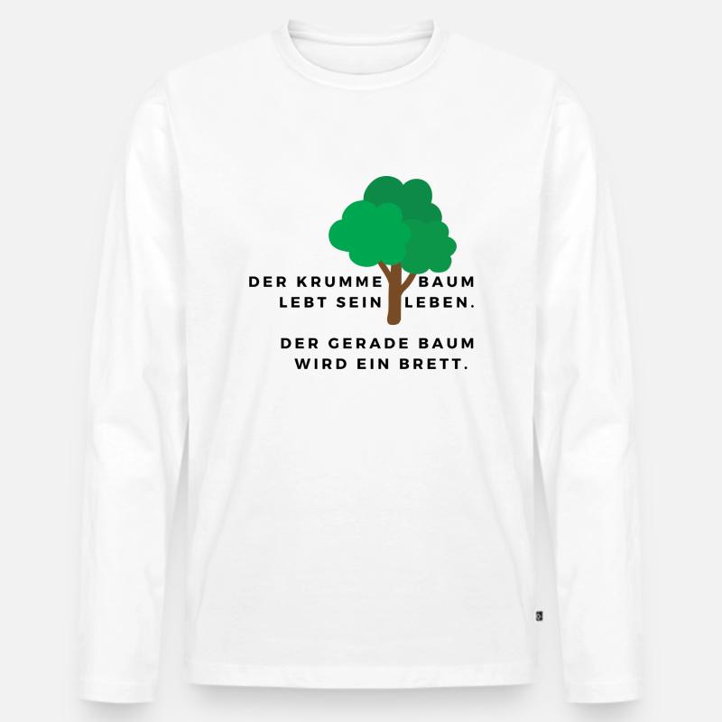 Der krumme Baum - Männer Premium Bio Langarmshirt - Weiß