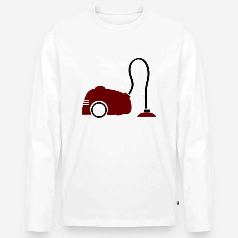 Staubsauger - Männer Premium Bio Langarmshirt - Weiß