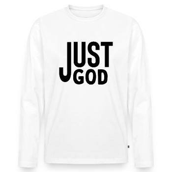Dieu juste - T-shirt manches longues Premium bio Homme - blanc - Devant - Nico (187cm)