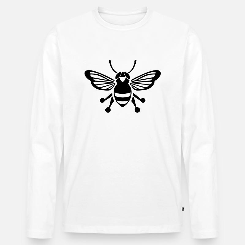 Zikade - Männer Premium Bio Langarmshirt - Weiß