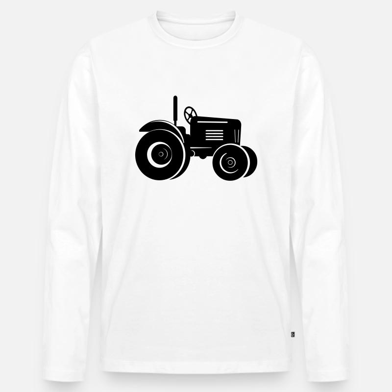 Traktor - Männer Premium Bio Langarmshirt - Weiß