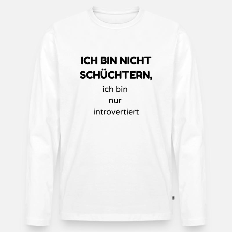 schüchtern2 - Männer Premium Bio Langarmshirt - Weiß